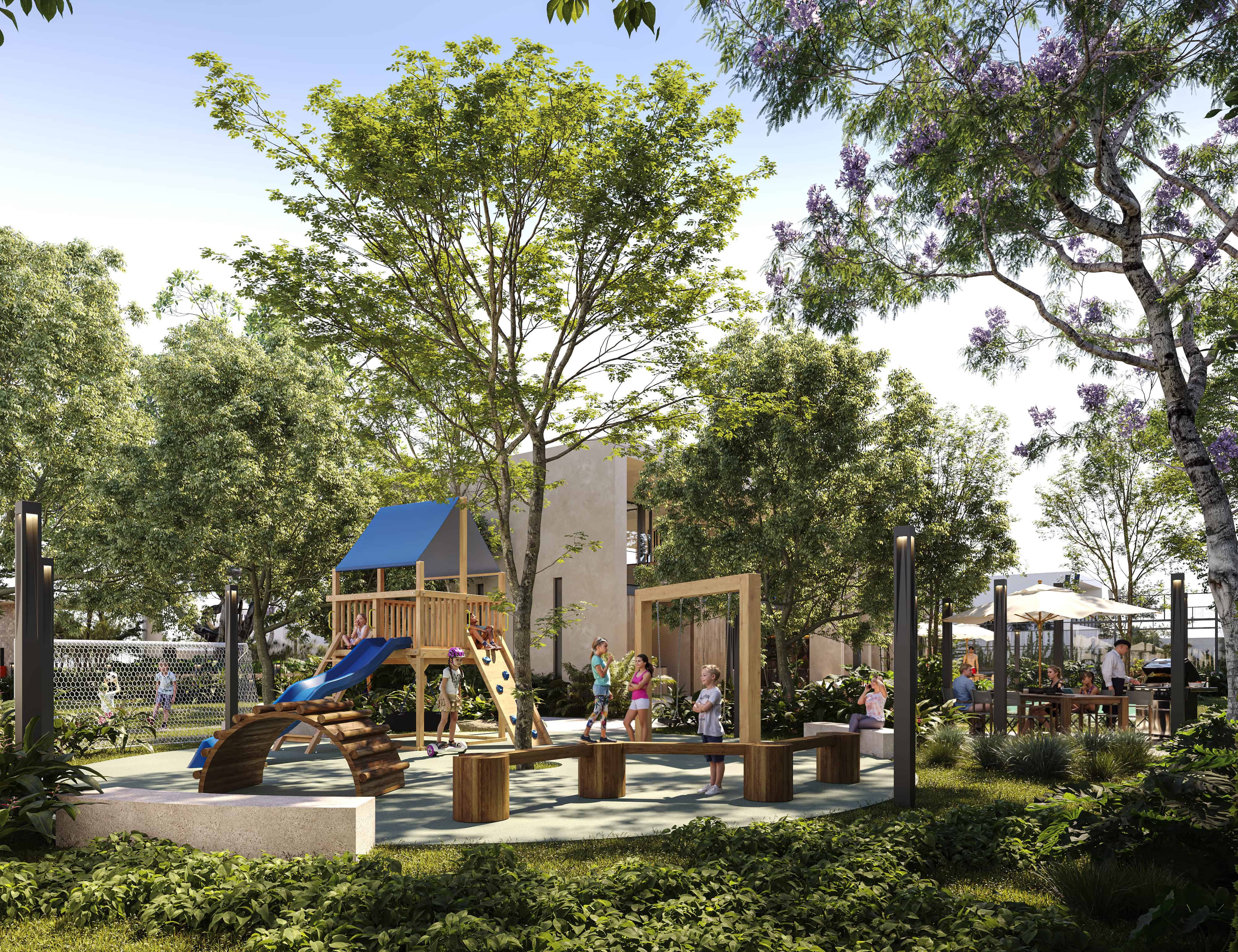 Personas haciendo yoga en un salón con luz natural